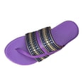 thumbnail image 1 of Bmisegm Women's Flat Cool Ethnic Style Simple Beach Braided Clip Toe Large Size Flip Flops Sandals Women Womens Sandals Summer Purple 8.5, 1 of 8