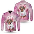 thumbnail image 3 of Faith Love Hope Dachshund Breast Cancer Awareness Survivor All Over Print 3D Baseball Jacket Wiener Dog Lover Gifts Idea Bomber Jacket Softball - 02017, 3 of 6