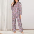 thumbnail image 2 of Hirioo love heart for Women's Pajama Sets 2 Piece Pjs Women's Long-Sleeved Pajama Set Button Down Sleepwear,S-XXL-Large, 2 of 7