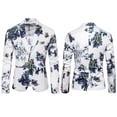 thumbnail image 3 of Herrnalise Men's One Button Floral Suit Performance Suit Men's Long Sleeve Tops Blazer Lapel Suit White, 3 of 8
