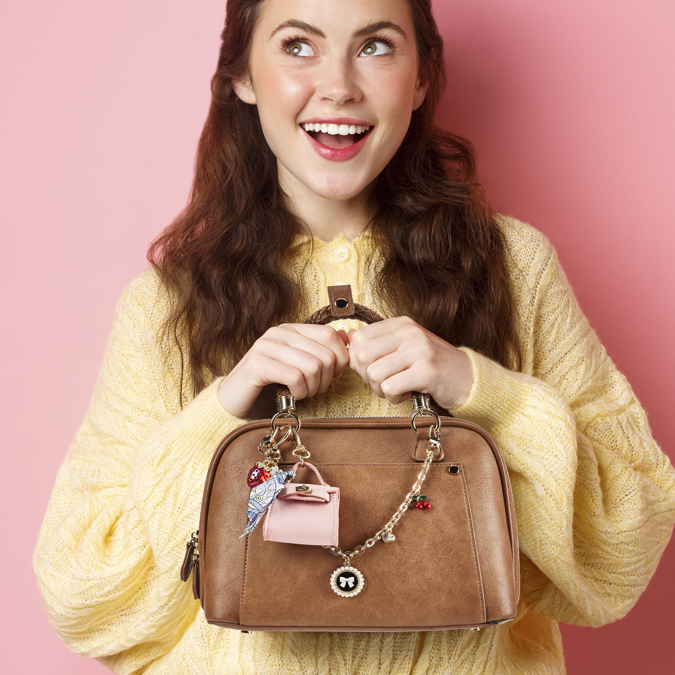 Mini Bag with Scarf Charm by Conair, Pink