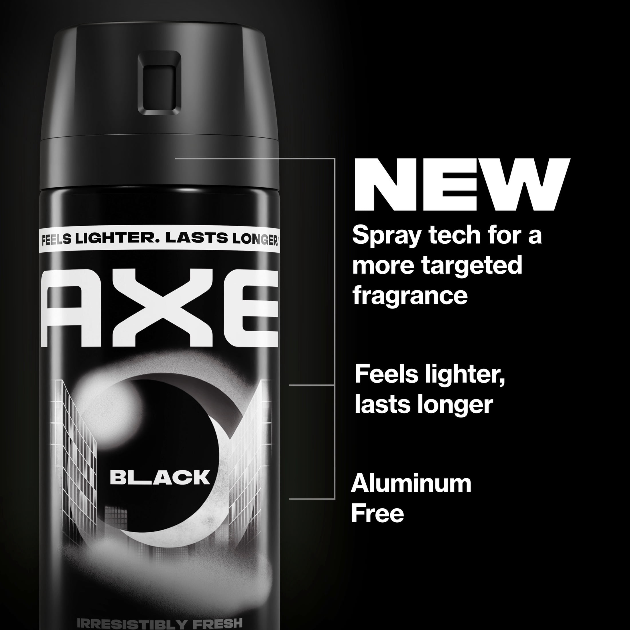 Axe Body Spray 48 Hour All Over Fresh Black Aluminum Free, 3.9 Oz