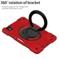 thumbnail image 6 of ELEHOLD Military Grade Shockproof Case For iPad Pro 11 2024, Heavy Duty Protection Ring Stand Cover, Adjustable Angel, Detachable Shoulder Strap, Pencil Holder, Red+Black, 6 of 9