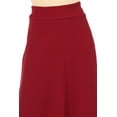 thumbnail image 5 of Women's Casual Solid Flare A-line Long Skirt with Elastic Waistband, 5 of 6