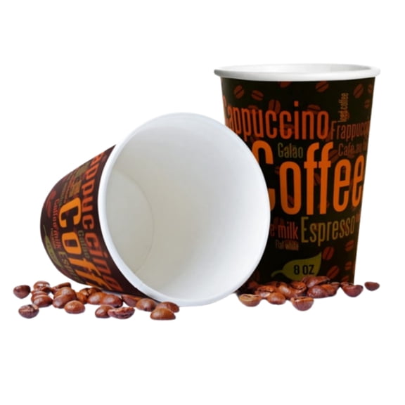 Gogo by crystalware PHC162050CD Paper Hot Cups with Coffee Design, 16 oz. Capacity, Packed 20 Bags of 50 Cups (Pack of 1000)