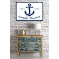 thumbnail image 3 of Annapolis, Maryland, Blue and White Anchor (24x36 Giclee Gallery Art Print, Vivid Textured Wall Decor), 3 of 3