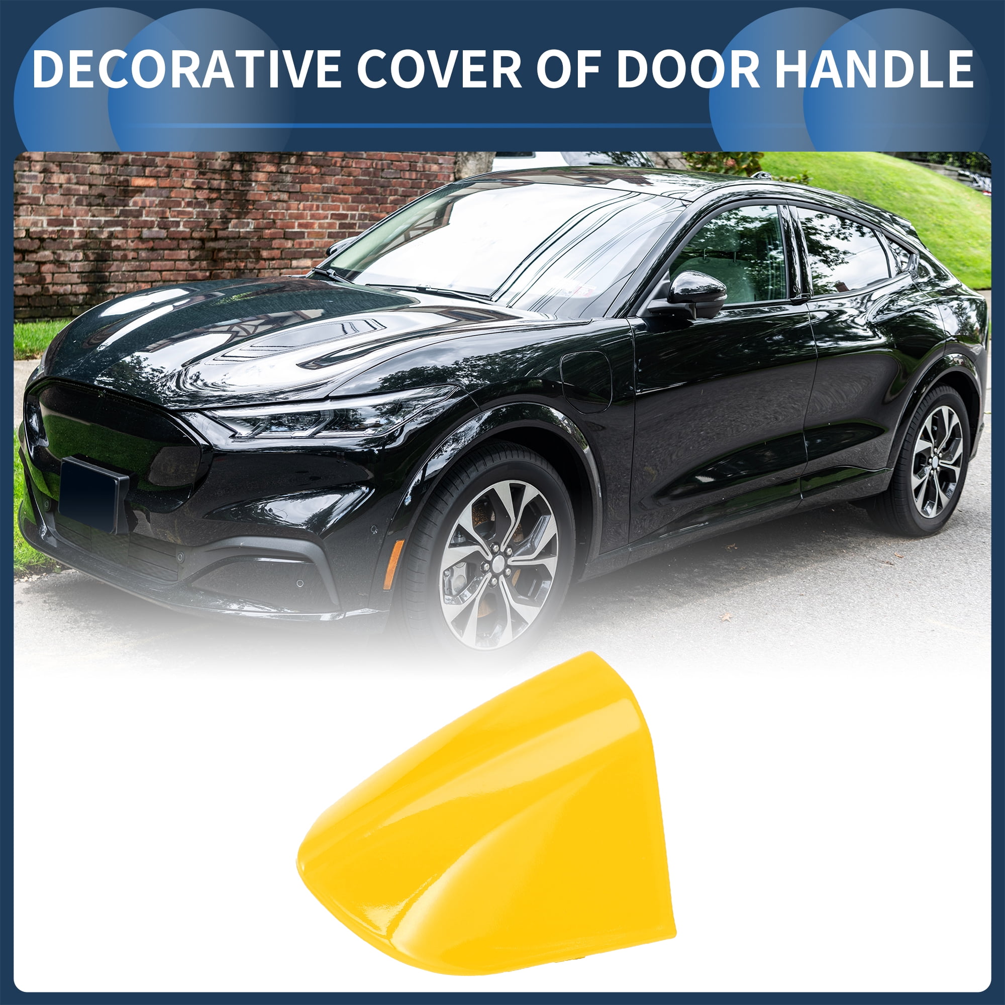 Unique Bargains ABS Vehicle Door Handle Cover Yellow for Ford for Mustang 2015-2020