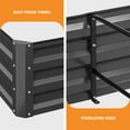 thumbnail image 3 of Uforic 12ftx4ft Extra-Large Raised Garden Bed Kit,Outdoor Galvanized Metal Patio Planter Box with Safety Rubber & Ground Nails&Gloves, for Vegetables Flowers,Black, 3 of 8