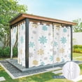 thumbnail image 6 of Outdoor Curtains for Patio Waterproof, Christmas Snowflakes Outdoor Privacy Panels Grommet, Winter Xmas Snow Yellow Teal Blue Blackout Outside Curtains for Porch/Cabana 54"x95", 2 Panels, 6 of 8