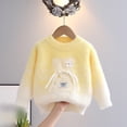 thumbnail image 2 of SGMVNU Toddler Girls Sweaters for Fall and Winter - Bear Print Crew Neck Knit Pullover Sweater for Toddler Boys Kids, Toddler Baby Fall Clothes(Size 8-10 Years,Yellow), 2 of 3