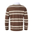 thumbnail image 4 of Vedolay Men's Polo Shirt Long Sleeve Polo Shirts Casual Slim Fit Basic Shirts Coffee,S, 4 of 5