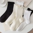 thumbnail image 5 of Women Mid-tube Socks Ruffle Edge Ladies Socks Soft Breathable Stylish Mid-tube Socks for Women, 5 of 8