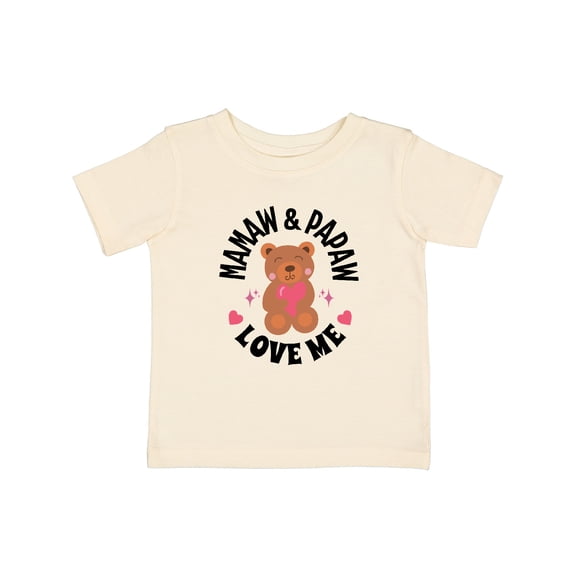Inktastic Mamaw and Papaw Love Me Grandchild Bear Girls Baby T-Shirt