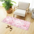 thumbnail image 4 of Coolnut Watercolor Flowers Pink Soft Runner Rug, Washable Non-Slip Room Rug, Hallway Rug Runner for Entryway,Hallway,Bathroom,and Kitchen,39x20In, 4 of 7