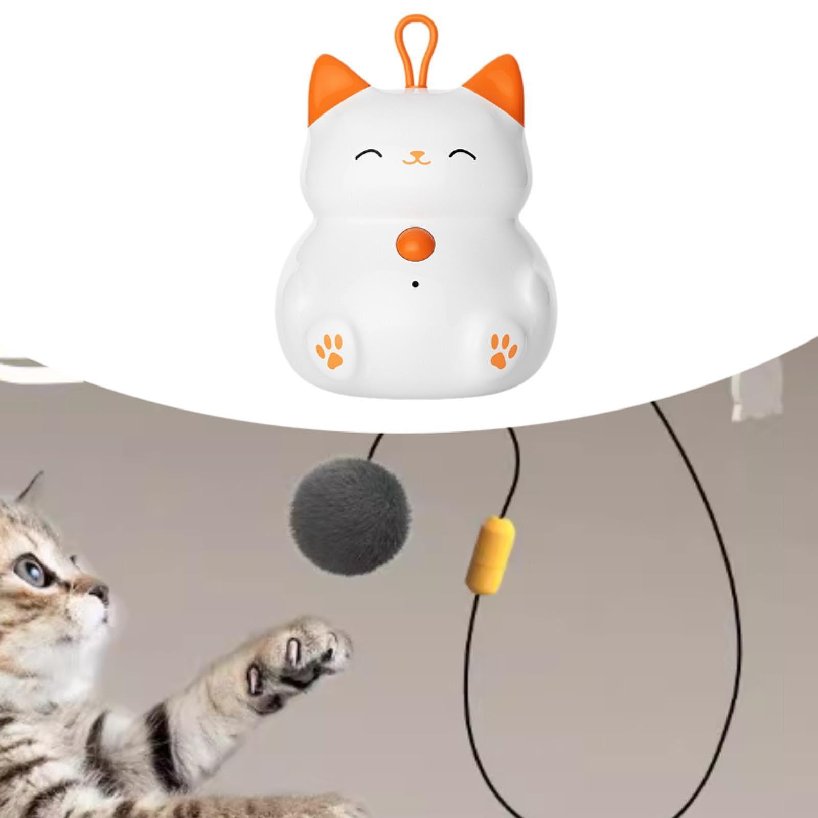 Cat Teaser Electronic Wand Toy Ball Attachment Lightweight Easy Clip on for Active Indoor Cats and Kittens