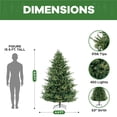 thumbnail image 2 of 6.5ft Traditional Christmas Tree with Lights, Tree Prelit with 3156 Branch Tips, 450 Warm Lights and Metal Stand by Homestock, 2 of 9