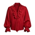 thumbnail image 2 of FASHOFT Vampire Halloween Costumes For Men Gothic Printed Top Cosplay Shirt For Masquerade Party Stage Photo Shoot Dress Up Attire Halloween Shirts S, 2 of 5