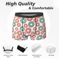 thumbnail image 2 of Men's Boxer Briefs, Blue Pink Donuts Print Soft Comfy Mens Underwear Boxer Briefs Breathable With Widen Waist, 2 of 7