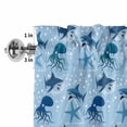 thumbnail image 3 of Window Valance for Kitchen,Ocean Sharks Octopus Starfish Rod Pocket Curtain Valances Short Curtains Drapes Panel,Blue Marine Creature Seamless Window Treatment Topper for Living Room Bathroom Bedroom, 3 of 9
