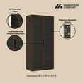 thumbnail image 4 of Rivington Modern Bookcase Cabinet in Walnut (5-Shelf) - Set of 2, 4 of 12