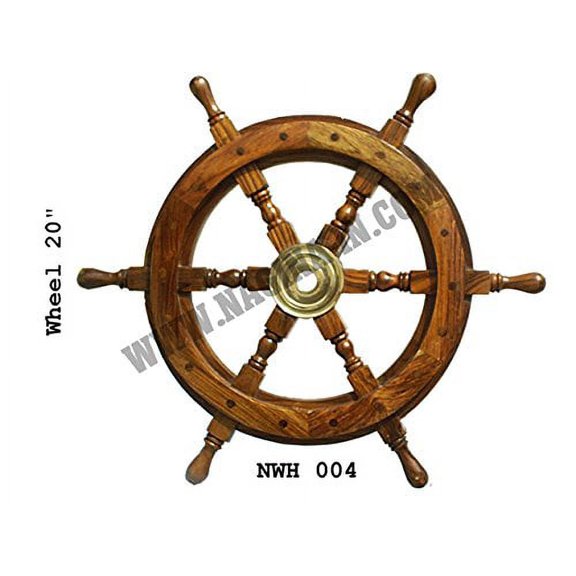 Nagina International 20" Nautical Ship Wheel Pirate Home Decor Wall Hanging