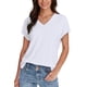 thumbnail image 2 of Blusas para Mujer WIHOLL Manga Corta con Hombros Descubiertos Cuello en V Blanca Talla M, 2 of 5