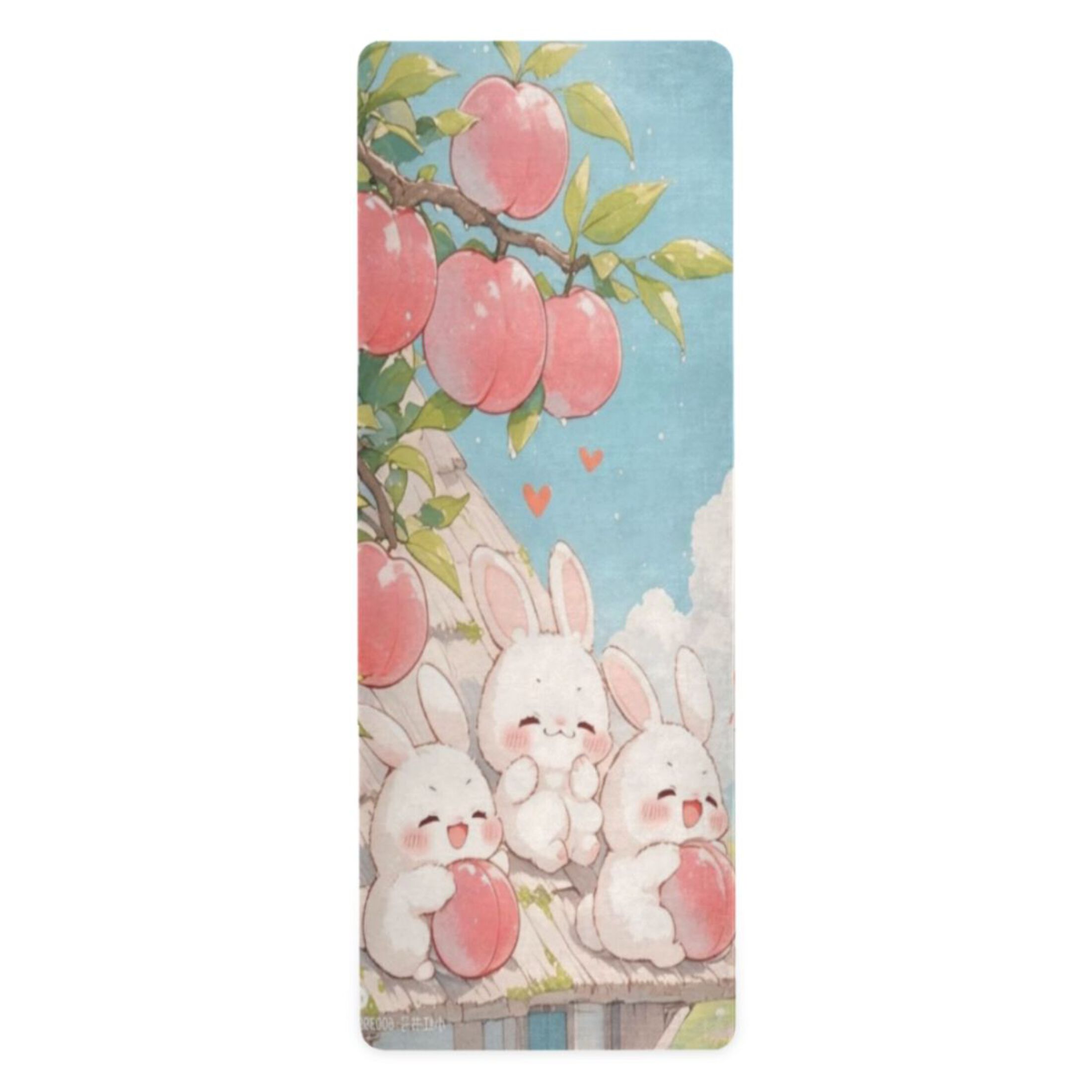 BZSMCE Yoga Mat Women Fitness Mat Peach Pile Bunnies Pattern