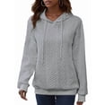 thumbnail image 3 of Womens Hoodies Oversized Hooded Sweatshirt Casual Long Sleeve Drawstring Pullover Tops Gray M, 3 of 9