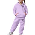 thumbnail image 6 of Gaexia Girls Casual Print Hoodie And Pants Outfit Long Sleeve Pullover Top With Matching Bottom For Older Kids, 6 of 6