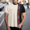 thumbnail image 2 of XIYON Father's Day Men's T Shirt Short Sleeve Round Neck Color Block Summer Loose Fit Fashion Tee Top For Casual Daily Wear,White,XXXL, 2 of 4