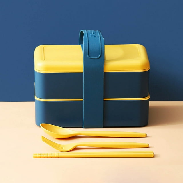 SMihono Kitchen Organizers and Storage Double Layer Portable Lunch Box, Separated Lunch Box, Microwaveable Fresh-keeping Box Kitchen Gadgets Must Have 2023
