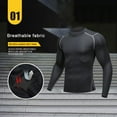 thumbnail image 2 of WBQ Men's Compression Shirts Long Sleeve Athletic T Shirt Workout Cool Dry Running Tops Gym Undershirts Baselayers, 2 of 6