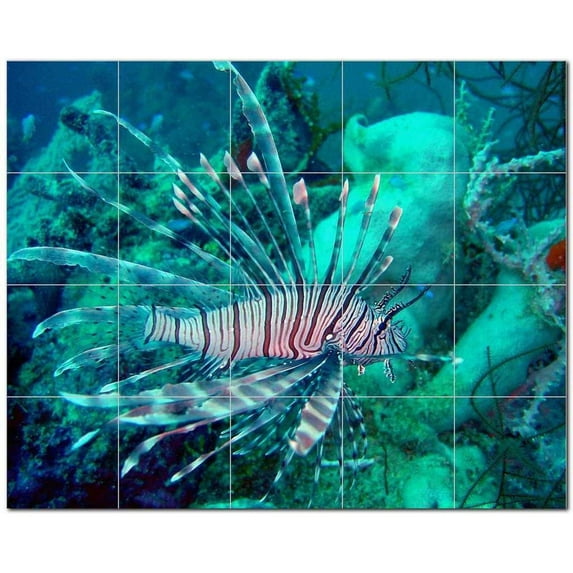 Sealife Picture Ceramic Tile Mural Kitchen Backsplash Bathroom Shower, 405822-XL