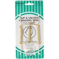 Bard's Gold-toned Wall Mountable Tension Cup and Saucer Hanger, 8" H x 2.75" W x 1" D, Pack of 6