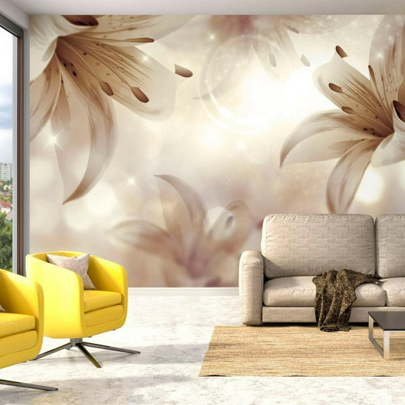 Tiptophomedecor Floral Wallpaper Wall Mural - Gentle Symphony