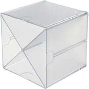 Deflect-O® Stackable Cube With X Divider, 6H x 6W x 6D, Clear