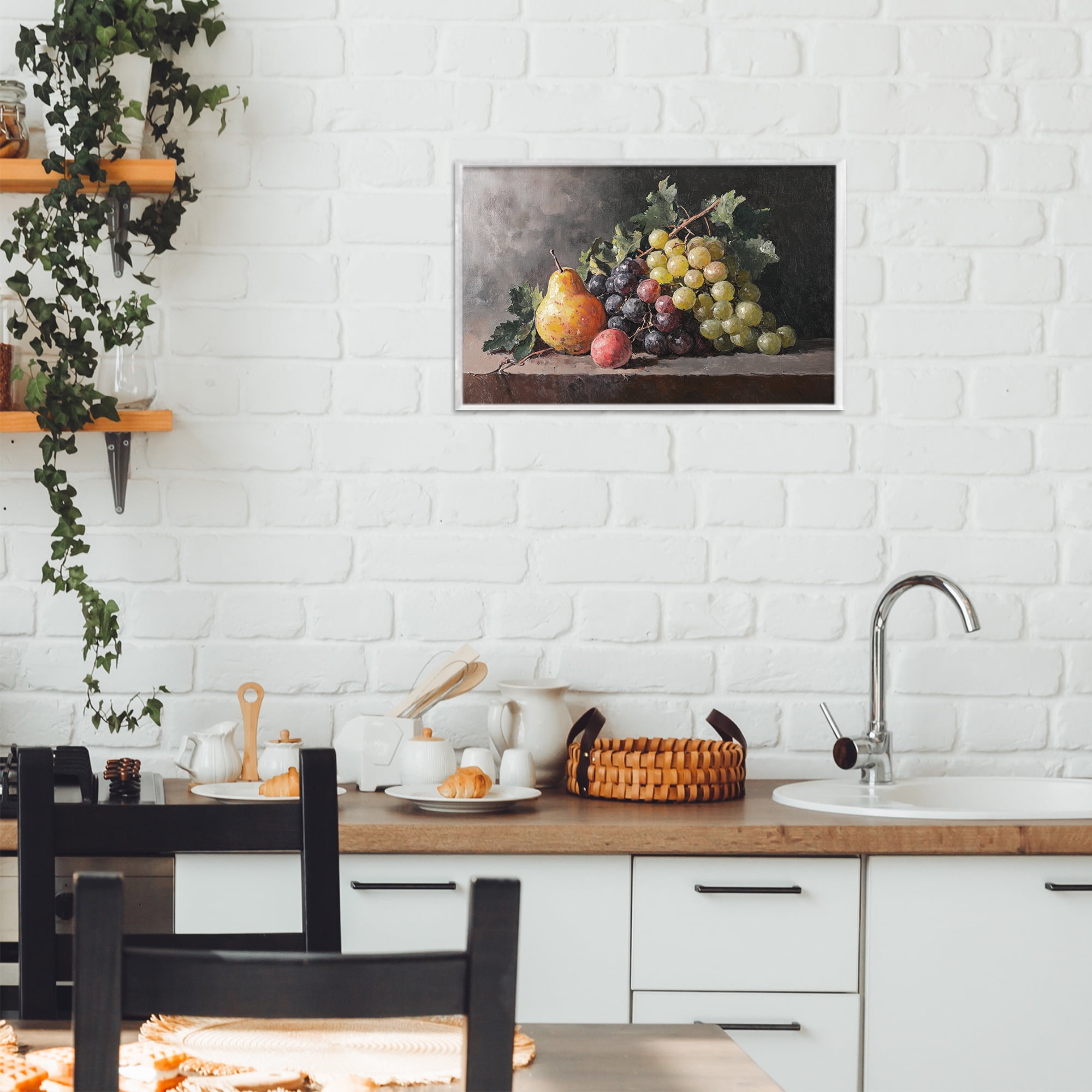 Stupell Industries Bountiful Fruit Classic Still Life White Framed Giclee Art, design by Petal Prints Design