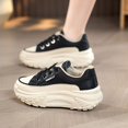 thumbnail image 4 of XIMIN Women's Leather Platform Increasing High Heel Leather Upper Sneakers Fashion Chunky Lace Up Sports Trainers High Top Casual Non-Slip Walking Wedge Sneakers, 4 of 4