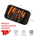 thumbnail image 2 of TP 2-Piece Melamine Serving Trays, Grill Prep and Serving Platters for Outdoor BBQ, Dishwasher Safe, Red & Black, 2 of 9