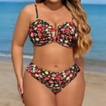 thumbnail image 6 of Fznquz Tummy Control 2 Piece Swimsuit for Women Plus Size High Waisted Swim Suits Cutout Tie Back Floral Bathing Suit,XXXXL, 6 of 7