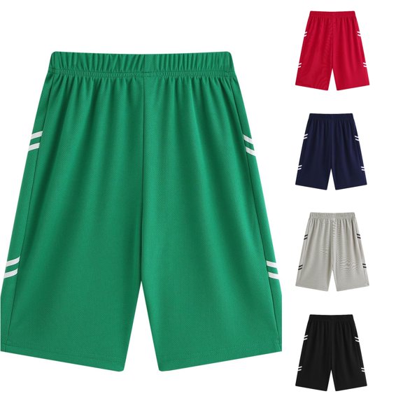 Boys Shorts Athletic Training Basketball Shorts Running Shorts Mesh Gym Workout Shorts No Pocket Activewear for Kids 7-8 Years