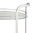 thumbnail image 4 of Studio 55D Carli Modern Chrome Steel Oval 2-Tier Serving Bar Cart 26" x 18 1/4" Silver Rolling Clear Glass Shelves for Living Room, 4 of 8