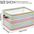 thumbnail image 4 of 1 Pack Fabric Storage Basket Mexican Serape Stripes Closet Storage Bins with Handles Foldable Baskets for Shelves Toy Organizer Home Office Decor Gifts, 4 of 7