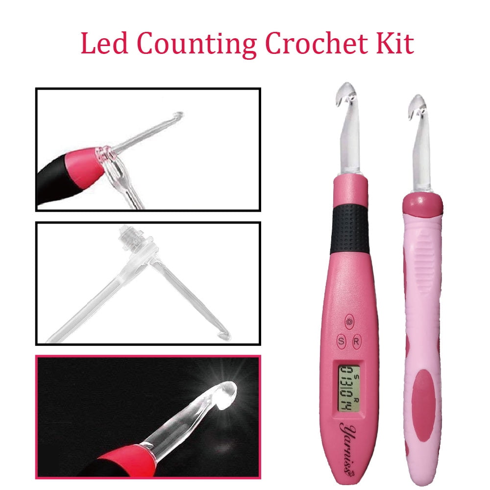  Lighted Counting Crochet Hooks Kit with Display