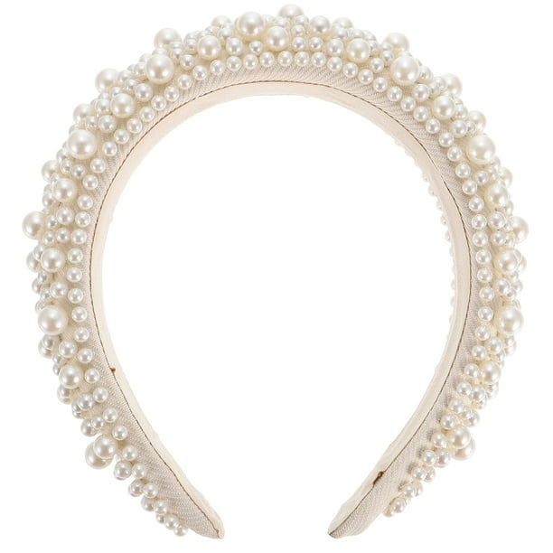 Diademas de esponja barrocas con perlas únicas para mujer, tocado elegante