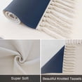 thumbnail image 6 of Navy Blue Ombre Bathroom Rug 2'x3', Blue White Gradient Modern Abstract Art Low Profile Front Entryway Rug with Tassels, Woven Cotton Washable Kitchen Mat Carpet for Foyer Bedroom Back Door Decor, 6 of 9