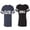 Men Navy / Women Black, variant on Clyde Bonnie Unisex Couple Matching Cotton Jersey style T-Shirt Contrasting stripes on sleeves (Men Navy / Women Red) (Men XXL / Women S)
