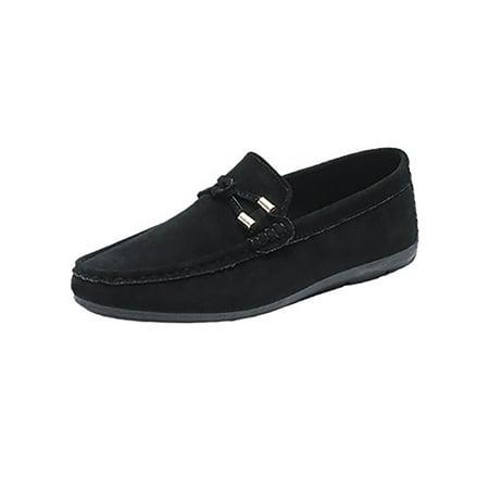 

Ritualay Mens Flats Slip On Walking Shoes Round Toe Casual Shoe Lightweight Breathable Moccasins Daily Outdoor Classic Loafers Black 9