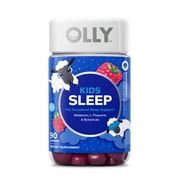 OLLY Kids Sleep Support Gummy Supplement, 0.5mg Melatonin, L Theanine, Raspberry, 90 Ct