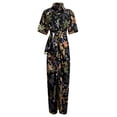 thumbnail image 5 of Robes Maxi pour Femmes 2023 Décontracté Femmes Décontracté Robe à Manches Mi-Longues Col Rond Imprimé Floral Robe Chemise Longueur Cheville Robe à Manches Courtes en Liquidation, 5 of 5